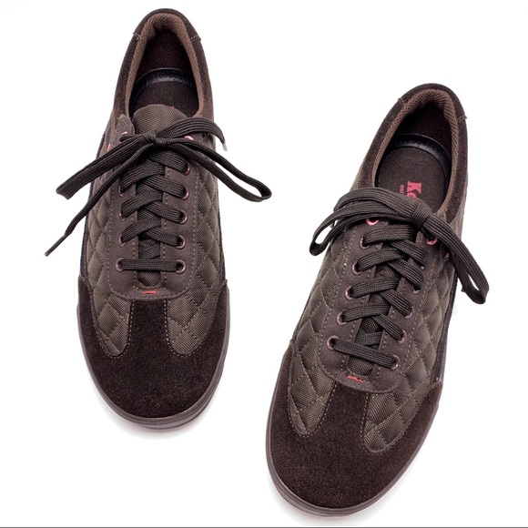 Keds Brown Suede Quilted Nylon Sneakers - Picture 2 of 8